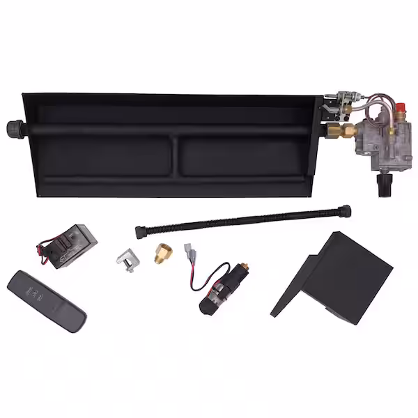 Gas log set burner pilot remote and fireplace components